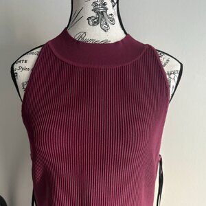 Babaton Burgundy Ribbed Sleeveless Top - Size XL - NWT